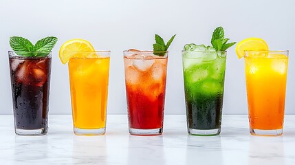 Refreshing Colorful Cocktails