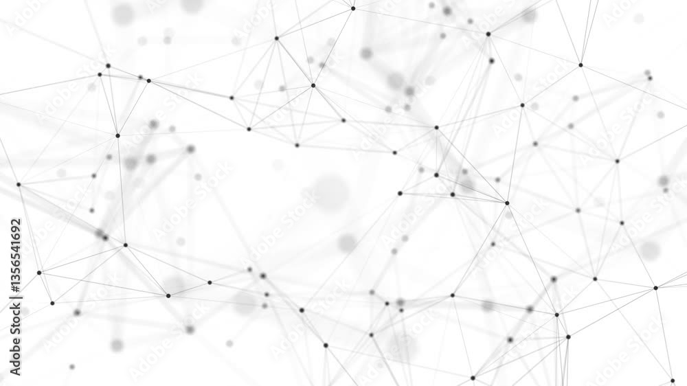 Poster animation of lines and dots connecting network concept. abstract network animation on white backgrou