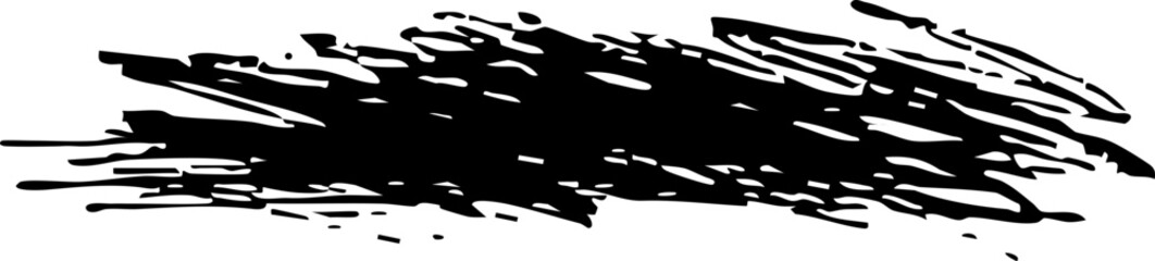 Scribble textured brush stroke ink or paint round splatter. Abstract grunge stain enso border, frame, hand drawn textured punk style asian design element. Vector illustration