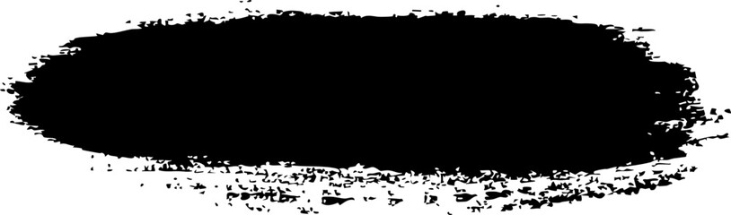 Scribble textured brush stroke ink or paint round splatter. Abstract grunge stain enso border, frame, hand drawn textured punk style asian design element. Vector illustration