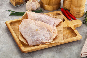 Raw chicken thigh for cooking