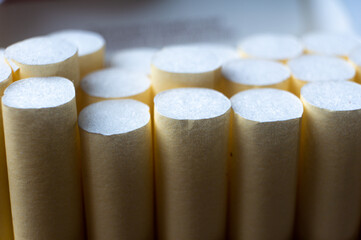 Close-up of a portion of nicotine cigarettes