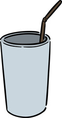 Illustration of cup and straw