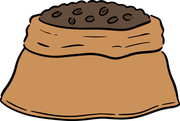 Illustration of coffee bean bag