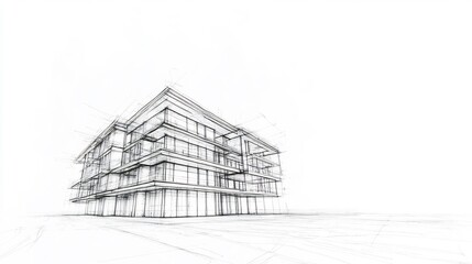 Architectural Design: Modern Building Sketch