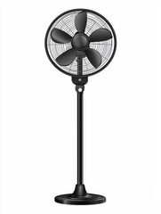 Obraz premium Sleek Modern Stand Fan with Adjustable Height and Stylish Design for Indoor Cooling and Air Circulation