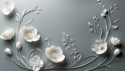 Simple but beautiful design using simple flower motifs or calm curves or straight lines with soft lines with pencil or ink