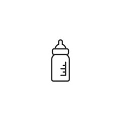 Minimalistic baby bottle linear icon for parenting and childcare design.
