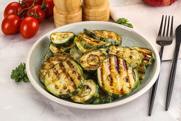 Vegan cuisine Grilled zucchini slices