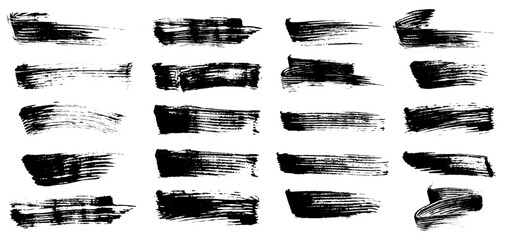 Hand Drawn Dirt Grunge Brush Strokes Set. Grunge Design Element for Sale Banners, Wall Art, Posters, Covers, Labels, Wrapping Paper. Vector Illustration