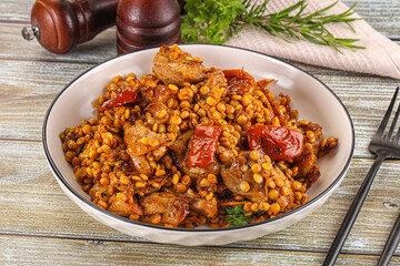 Rasted chicken meat with ptitim