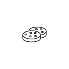 Two simple cookies icon in minimalist linear style.