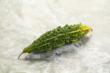 Raw green exotic tropical bitter melon