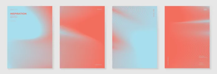Fototapete Rund Abstract line wave poster background vector set. Minimalist cover template with vibrant perspective line wave in motion. Ideal design for social media, cover, banner, flyer, music, ads. © TWINS DESIGN STUDIO