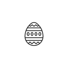 Minimalist easter egg linear icon with geometric patterns.