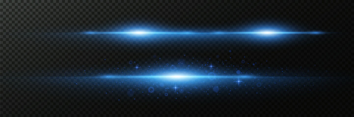 Light effect of blue light with dust particles. Abstract laser beams of light.