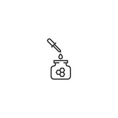 Dropper icon with honey jar linear design for nature and wellness products.