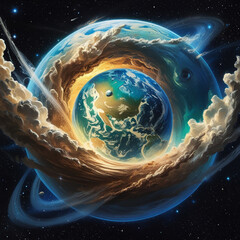 Placeholder
An image uploaded to Adobe Stock depicts a swirling outer planet enveloping an inner one. The image suggests a submission related to earth, space, or the world.