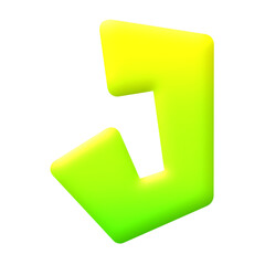 3d green letter j