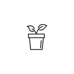 Minimalistic plant pot icon for gardening and nature apps.