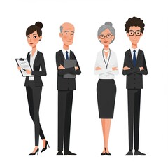 Professional Business People Set with Diverse Characters for Corporate Illustrations and Office Projects