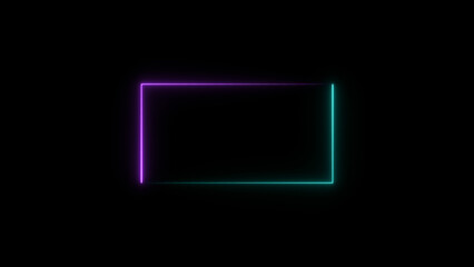 abstract neon purple and cyan color triangle icon illustration, on a black background, and 4k illustration.