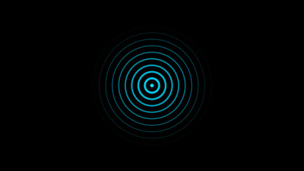 cyan color Technology Radio waves screen illustration . Communications Tower Icon illustration .Technology Radio wave signal icon on a black background.