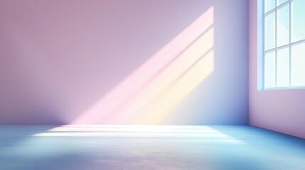 Rainbow Beam Glow Atmosphere Rainbow beam shining through a window, creating a colorful and uplifting atmosphere in a room