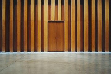 Wooden Slats Make Up a Wall With a Door