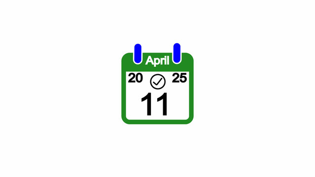 green calendar april 11th date checkmark clip art preview
