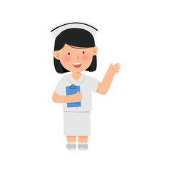 Thai nurse cartoon character. vector illustration