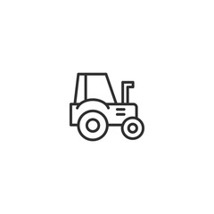 Minimalistic linear icon of a forklift for industrial and logistic applications.