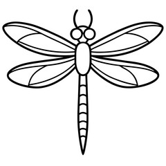 Minimalist Sea Dragonfly Line Art