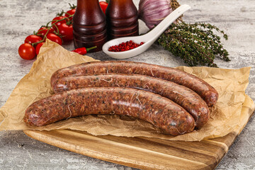 Raw beef and lamb sausages