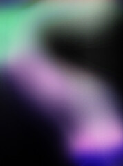 Obraz premium Grainy gradient background blue pink green abstract glowing color wave black dark backdrop noise texture
