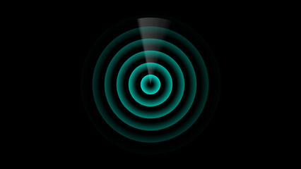 cyan color Technology Radio waves screen illustration . Communications Tower Icon illustration .Technology Radio wave signal icon on a black background.