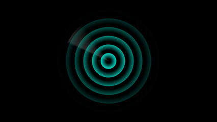 cyan color Technology Radio waves screen illustration . Communications Tower Icon illustration .Technology Radio wave signal icon on a black background.