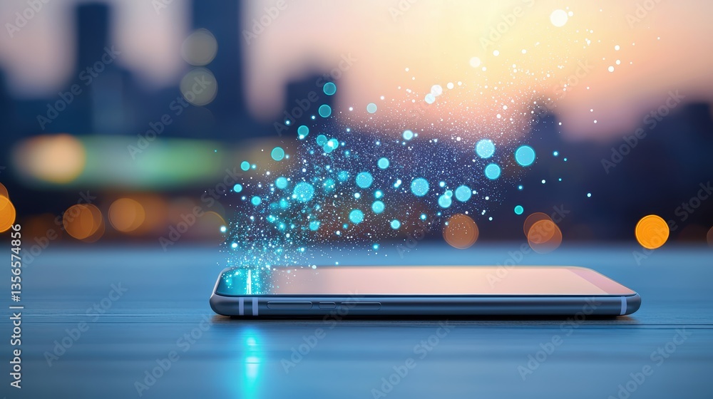 Aufkleber office intelligent solution technology ai powered virtual assistant on a smartphone screen, providin