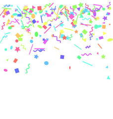 Confetti Falling. Confetti Fill, Colorful confetti border frame. Great for a birthday party or an event celebration invitation or decor. Surface pattern design