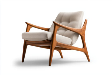 Midcentury modern armchair with wood arms for stylish living room furniture contemporary home interior design inspiration minimalist aesthetic cozy environment