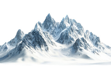 Majestic Snow-capped Peaks Rising Against A Brilliant White Sky, A Breathtaking Winter Wonderland...