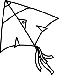 Simple Doodle Kite Sketch