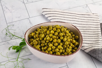 Cannes Fresh green peas in the bowl