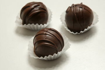 Classic chocolate truffles coated in dark chocolate	