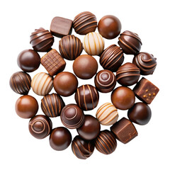 Fototapeta premium Chocolate candies isolated on transparent background