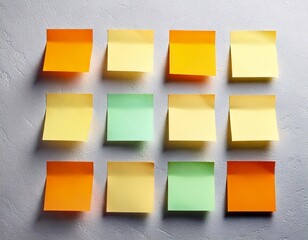 Fototapeta premium notes in different colors on the wall