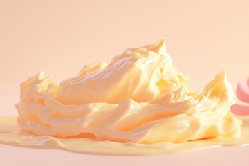 Creamy, pale yellow substance with a smooth, flowing texture, softly illuminated.
