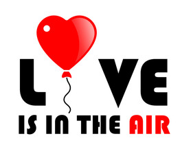 Love is in the air icon, heart shaped balloon