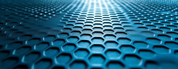 Naklejka premium A reflective, textured surface shown in close-up, displaying a pattern of small, darkened elements that enhance the visual depth