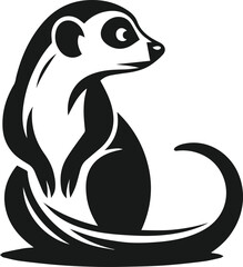 Naklejka premium Meerkat animal vector silhouette